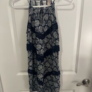 Red Camel Blue and White Halter Dress